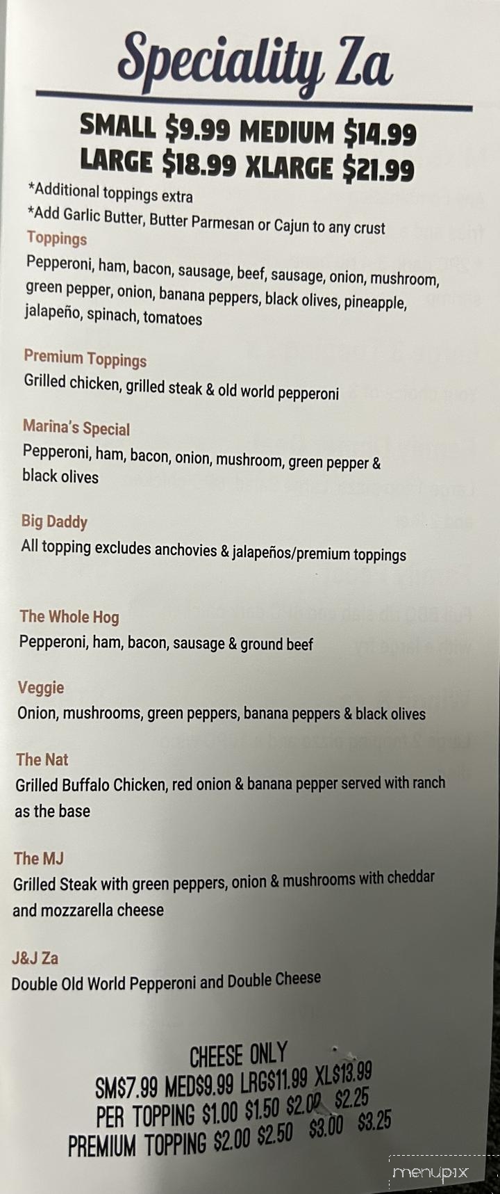 Marina's Pizza - Westland, MI menu_pic