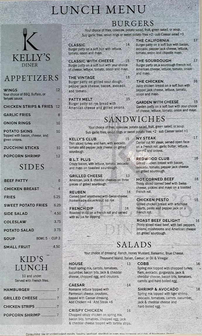 Kelly's Diner - Willits, CA menu_pic