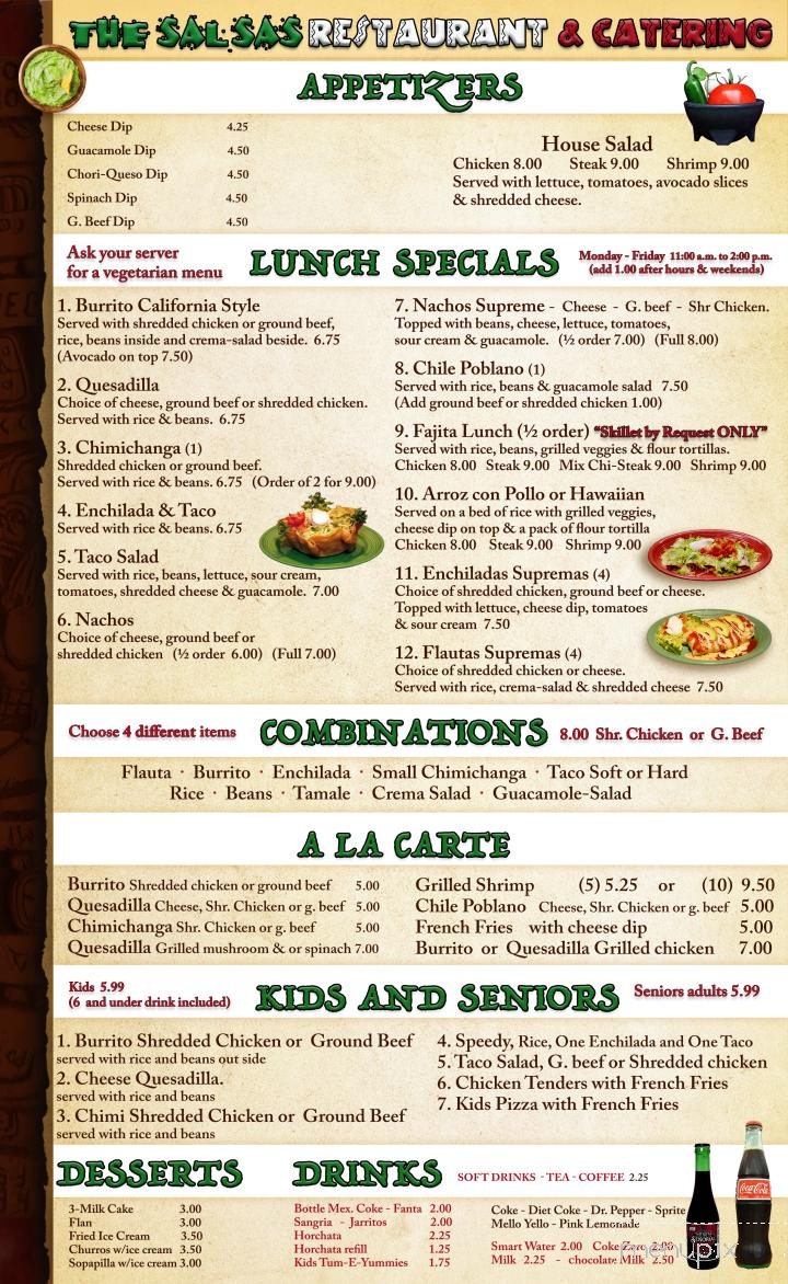 The Salsas Restaurant - Greeneville, TN menu_pic