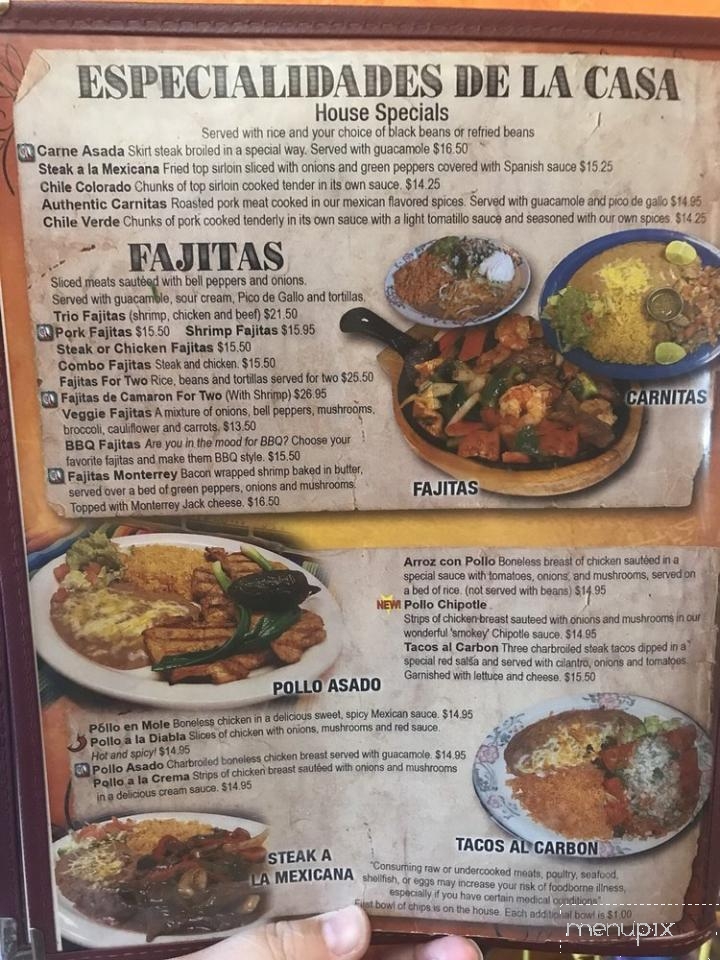 El Sombrero Mexican Restaurant - Portland, OR menu_pic