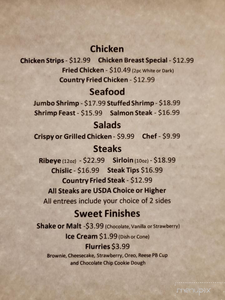 Countryside Inn Steakhouse - Adrian, MN menu_pic