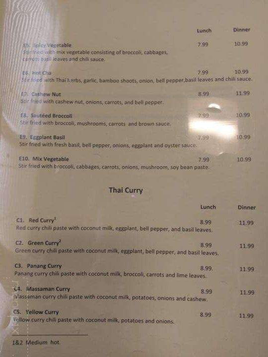 Jasmine Thai Cuisine - Greenville, SC menu_pic