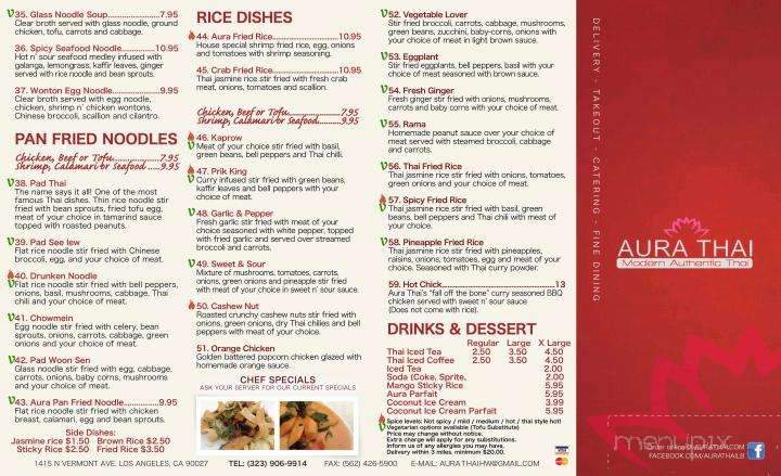 Aura Thai Hollywood - Los Angeles, CA menu_pic