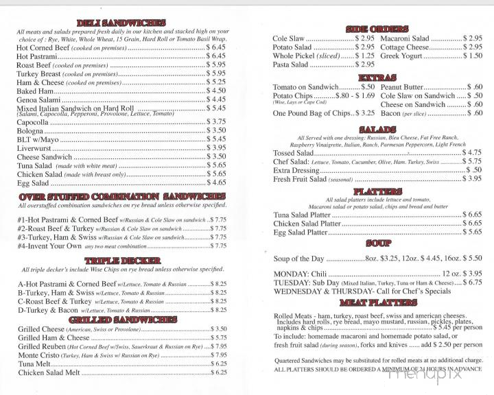 Plaza Deli - Albany, NY menu_pic