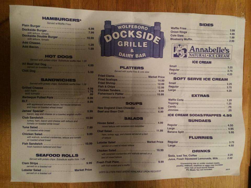 Wolfeboro Dockside Grille - Wolfeboro, NH menu_pic