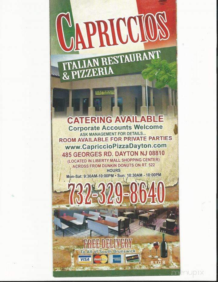Capriccio Pizza - Dayton, NJ