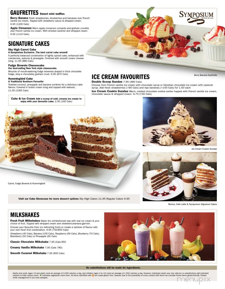 Symposium Cafe Restaurant Whitby - Whitby, ON menu_pic