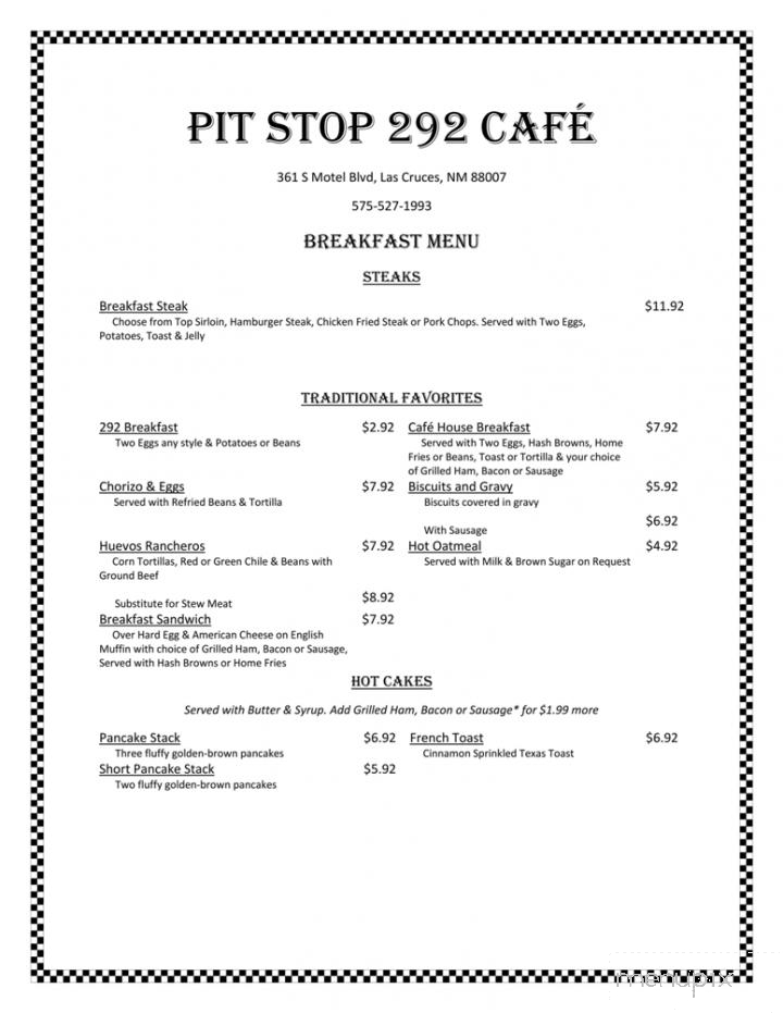 The Pit Stop 292 Cafe - Las Cruces, NM