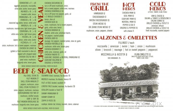 Sir John's Italian Restaurant - White Plains, NY menu_pic