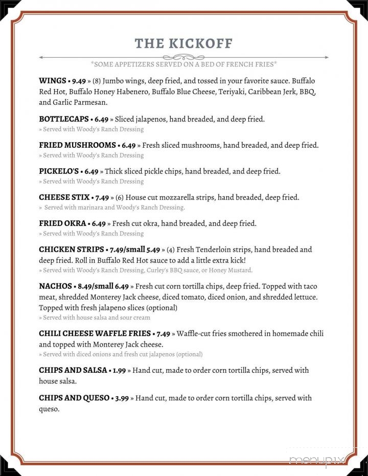 Woody's Sports Bar and Grill - Pratt, KS menu_pic