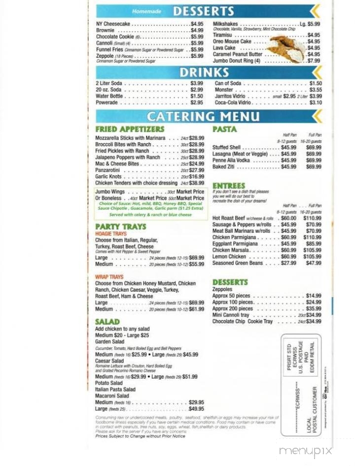 Leon Pizzeria - Bellmawr, NJ menu_pic