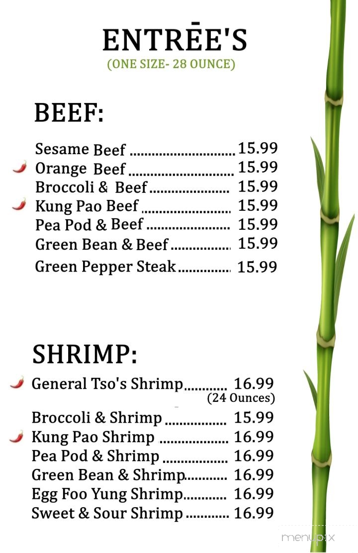 Very Excellent Chinese Restaurant - Bristol, NH menu_pic