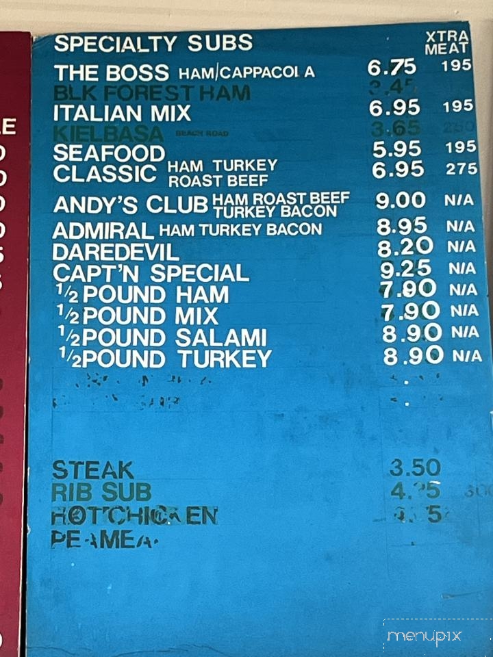 Andy's 2-4-1 Submarines - Hamilton, ON menu_pic