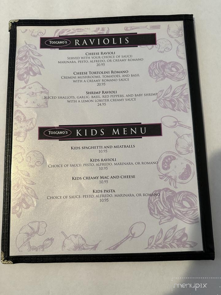 Toscano's Restaurant - Murphys, CA menu_pic