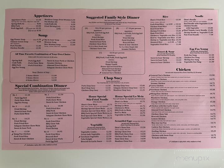 Zhen's Chinese Restaurant - Saint Helens, OR menu_pic