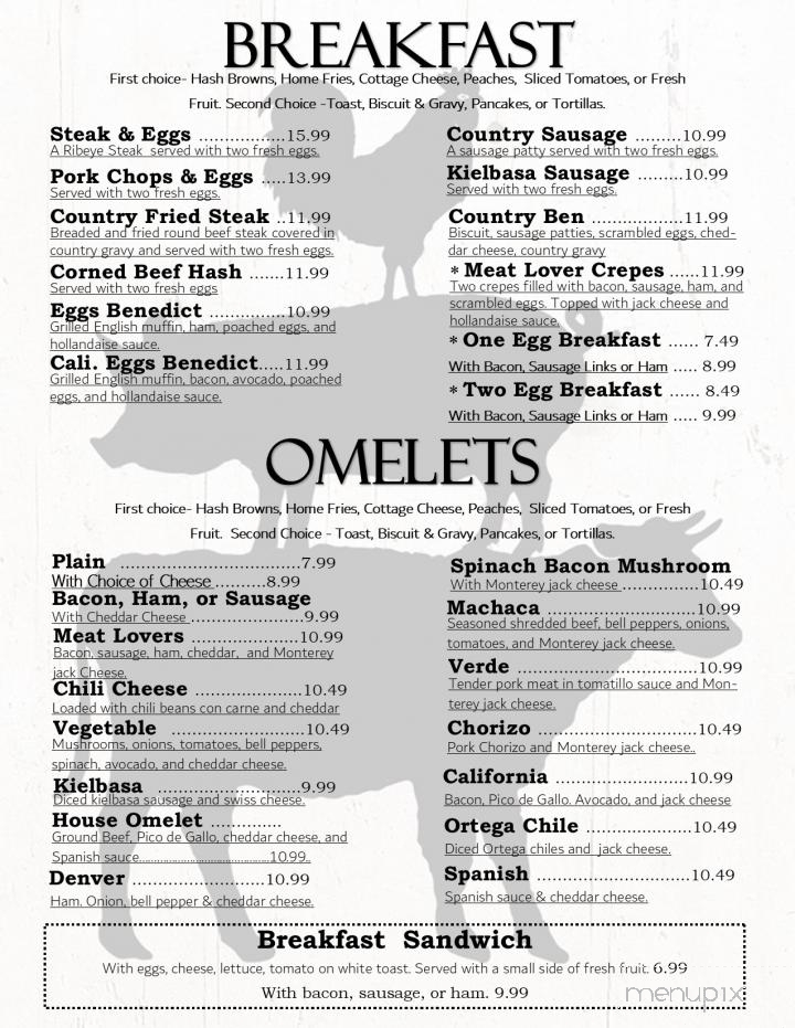 Hills Country Kitchen - Yucaipa, CA menu_pic