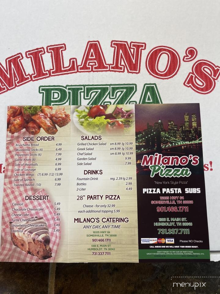 Milano's Pizza - Somerville, TN menu_pic