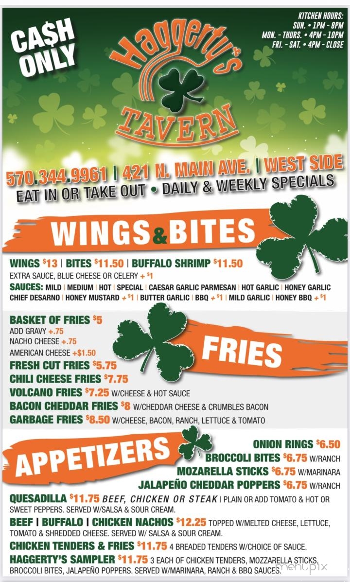 Haggerty's Tavern - Scranton, PA menu_pic
