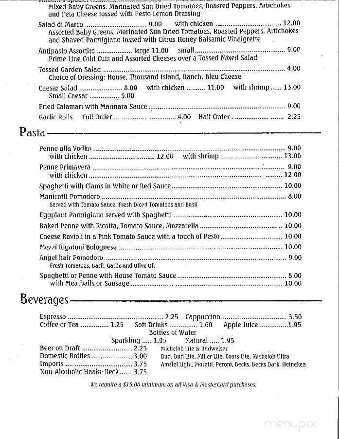 Vincent's Restaurant & Pizza - Vero Beach, FL menu_pic