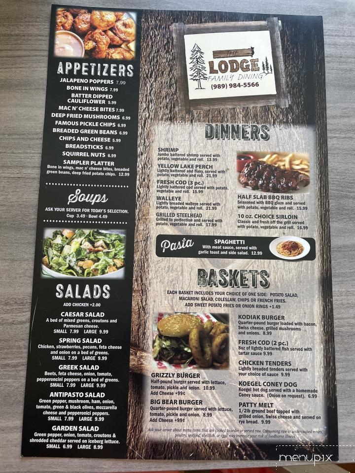 The Lodge - Tawas City, MI menu_pic