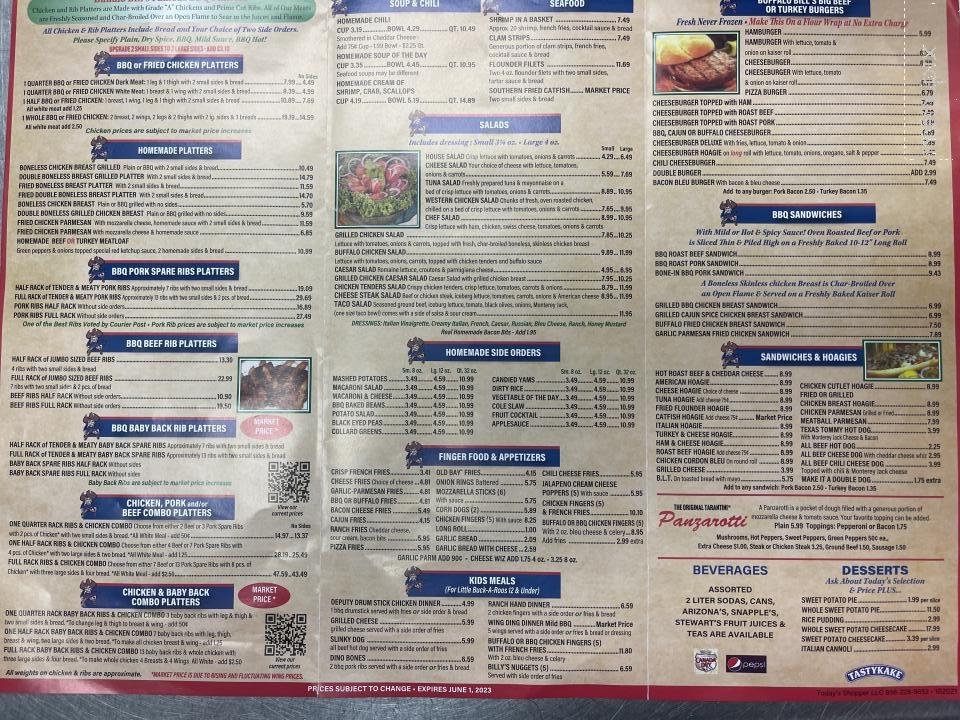 Buffalo Bills Barbecue - Sicklerville, NJ menu_pic