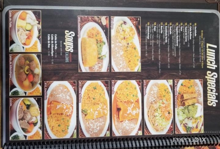 Casa Jimenez - Glendora, CA menu_pic