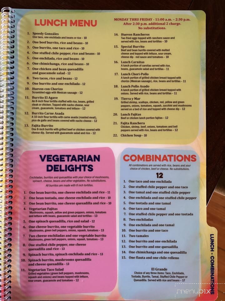 El Agave - Highlands, NC menu_pic