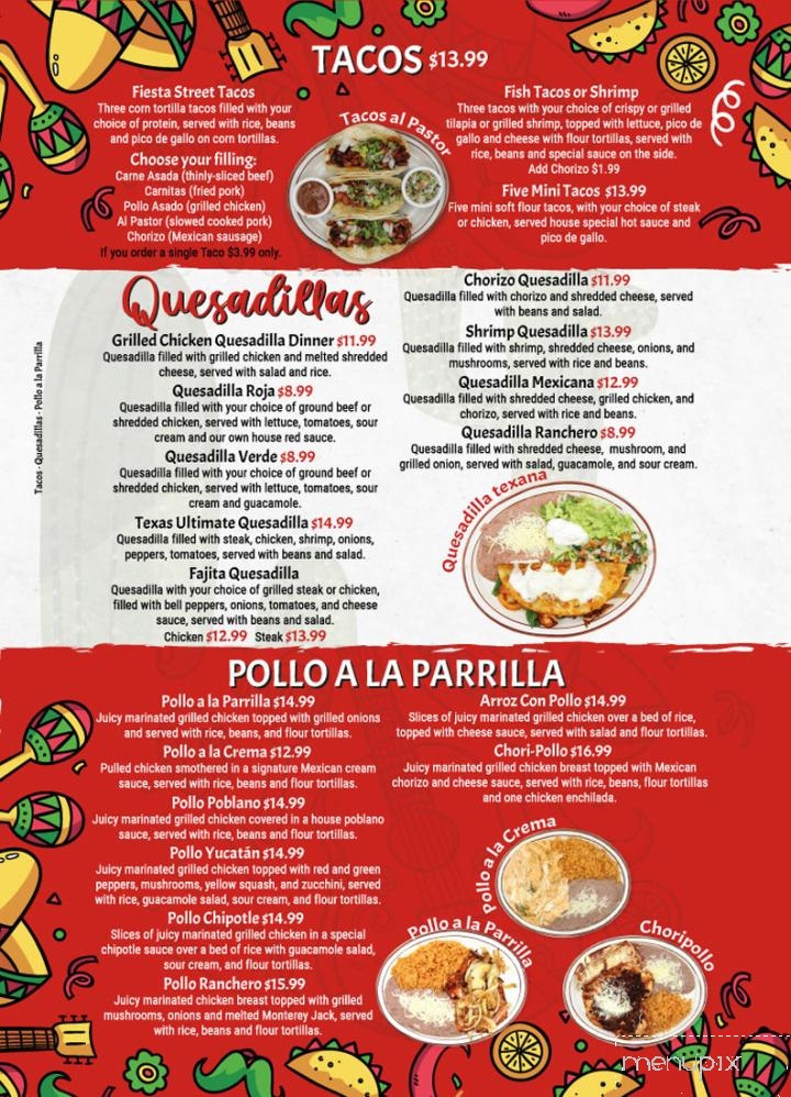 Fiesta Mexicana Cary - Raleigh, NC menu_pic