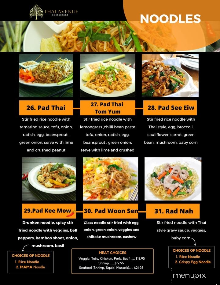 Thai Avenue Restaurant - Edmonton, AB menu_pic