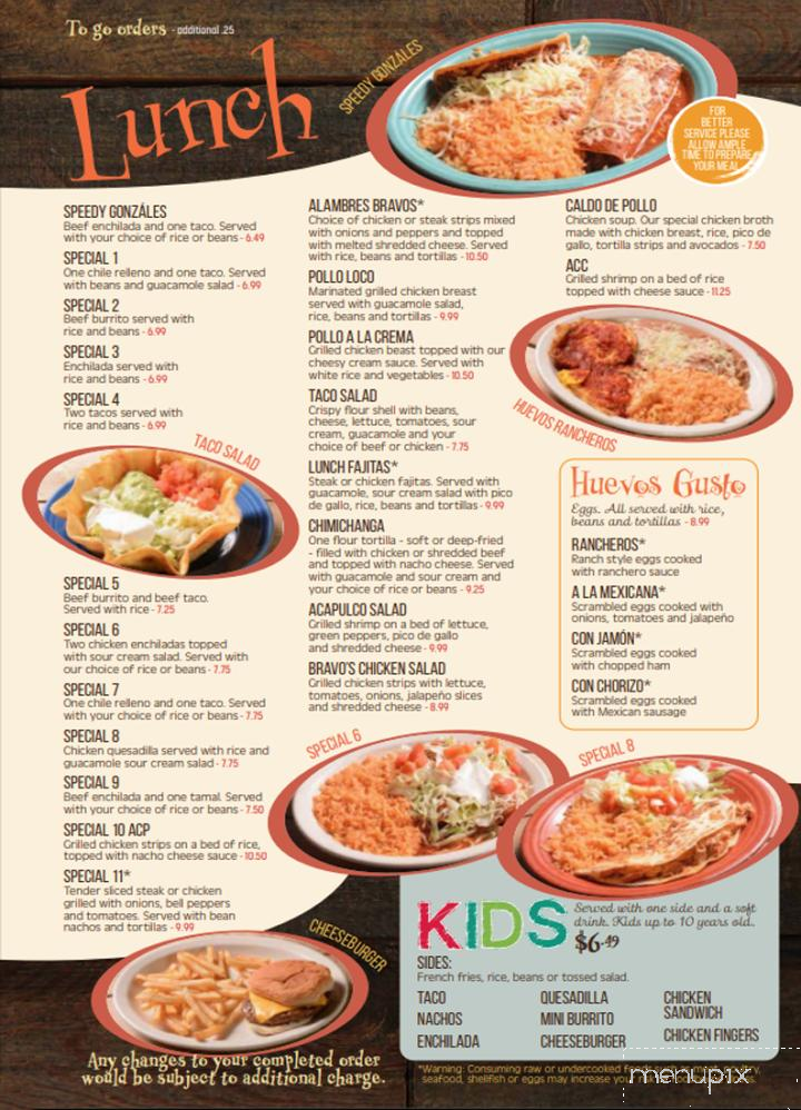 Bravos Mexican Grill - Skiatook, OK menu_pic