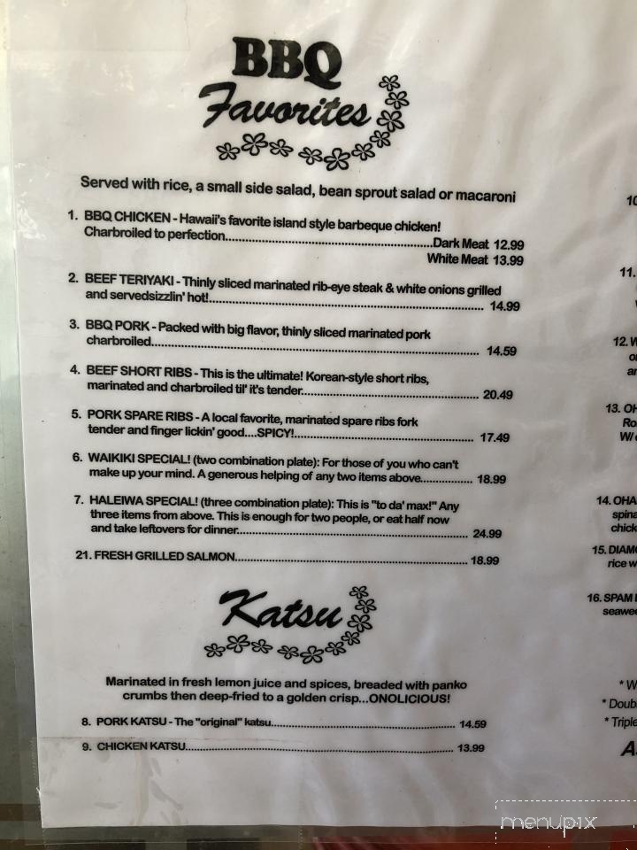Ohana BBQ - Studio City, CA menu_pic
