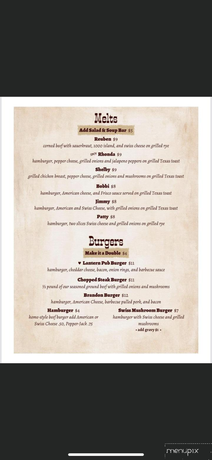 Lantern Pub Family Restaurant - Ashley, IL menu_pic