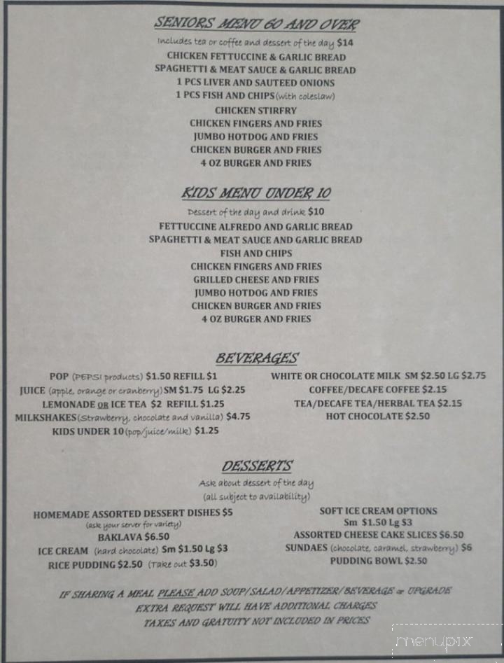 Tommy D's Restaurant & Steakhouse - Hanover, ON menu_pic