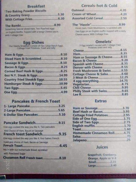 El Bambi Cafe - Beaver, UT menu_pic