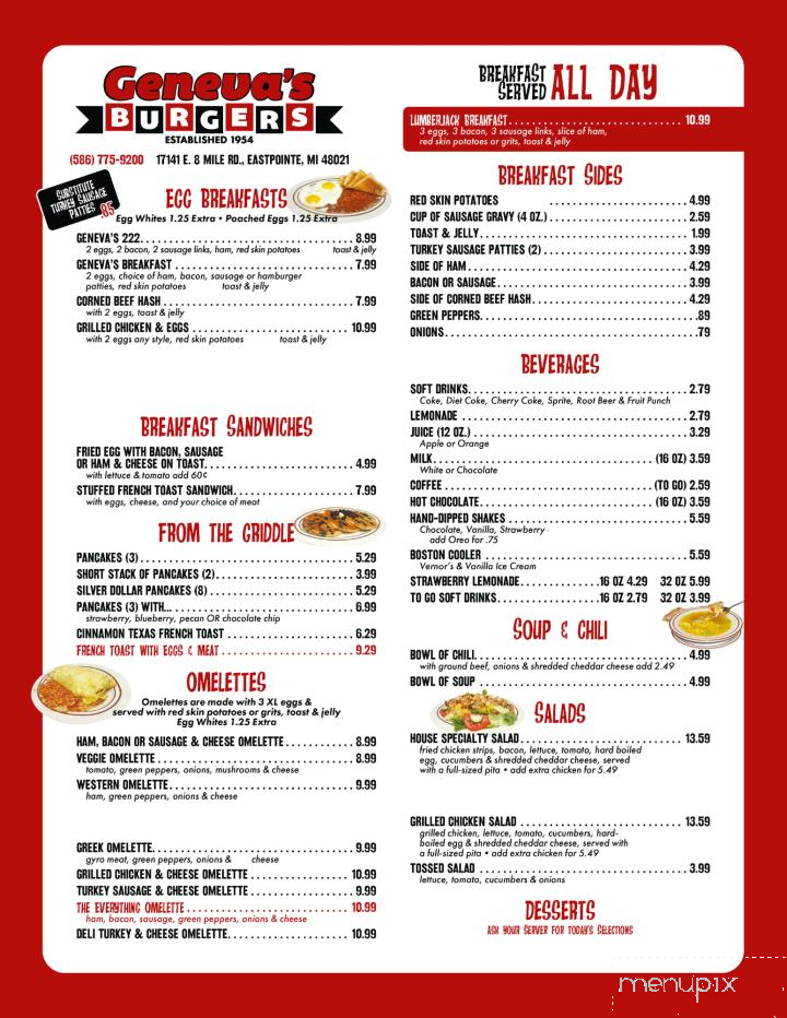 Geneva's Burgers - Eastpointe, MI menu_pic