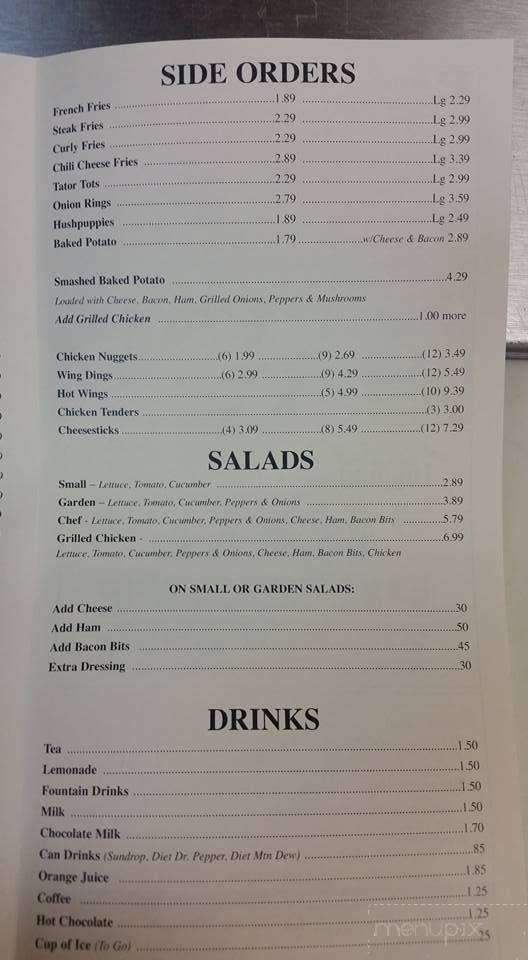 Dry Pond Cafe - Stuart, VA menu_pic