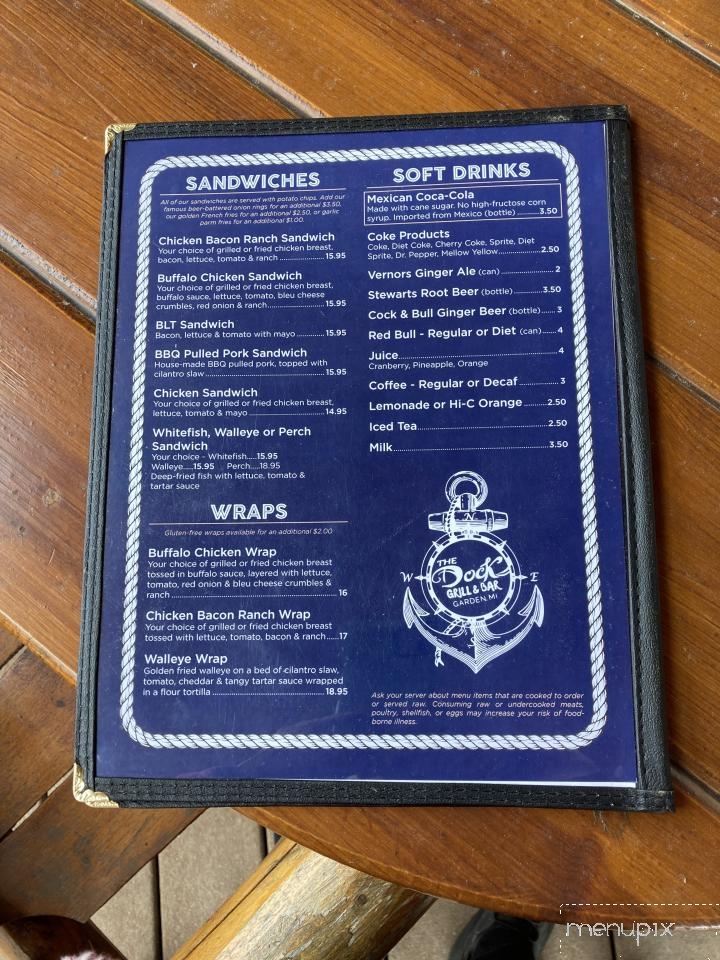 The Dock at Bay Ridge - Garden, MI menu_pic