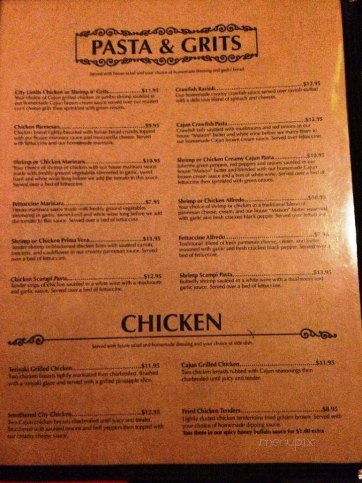 City Limits - Philadelphia, MS menu_pic