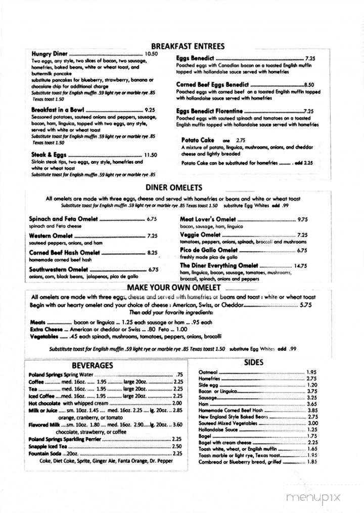 Mel's Diner - Raynham, MA menu_pic
