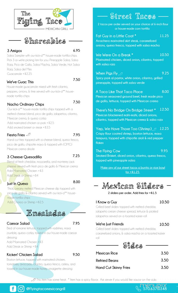 The Flying Taco Mexican Grill - Towanda, PA menu_pic