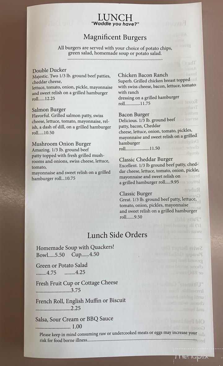 Duck In Cafe - Stanwood, WA menu_pic