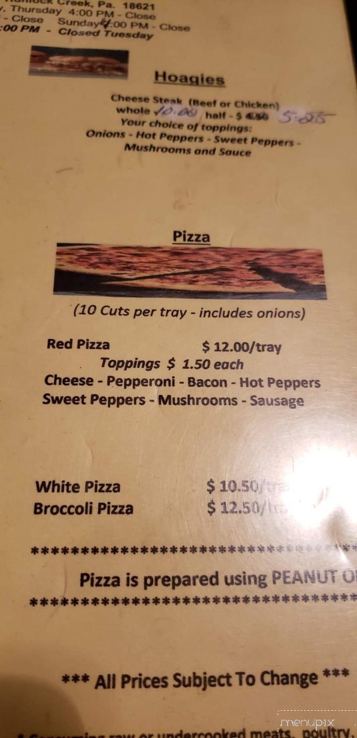 Hunlock Creek Tavern - Hunlock Creek, PA menu_pic