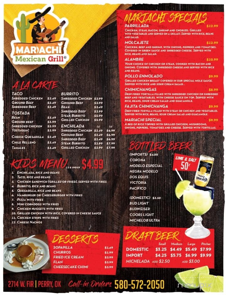 Mariachi Mexican Grill - Perry, OK menu_pic