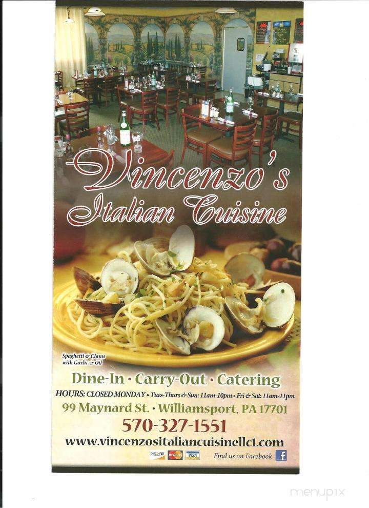 Vincenzo's Italian Cuisine - Williamsport, PA menu_pic