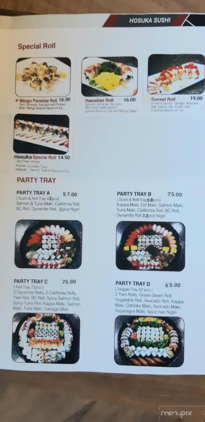 Hosuka - Shawnigan Lake, BC menu_pic