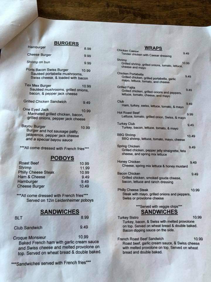 Iron Gate - Boutte, LA menu_pic