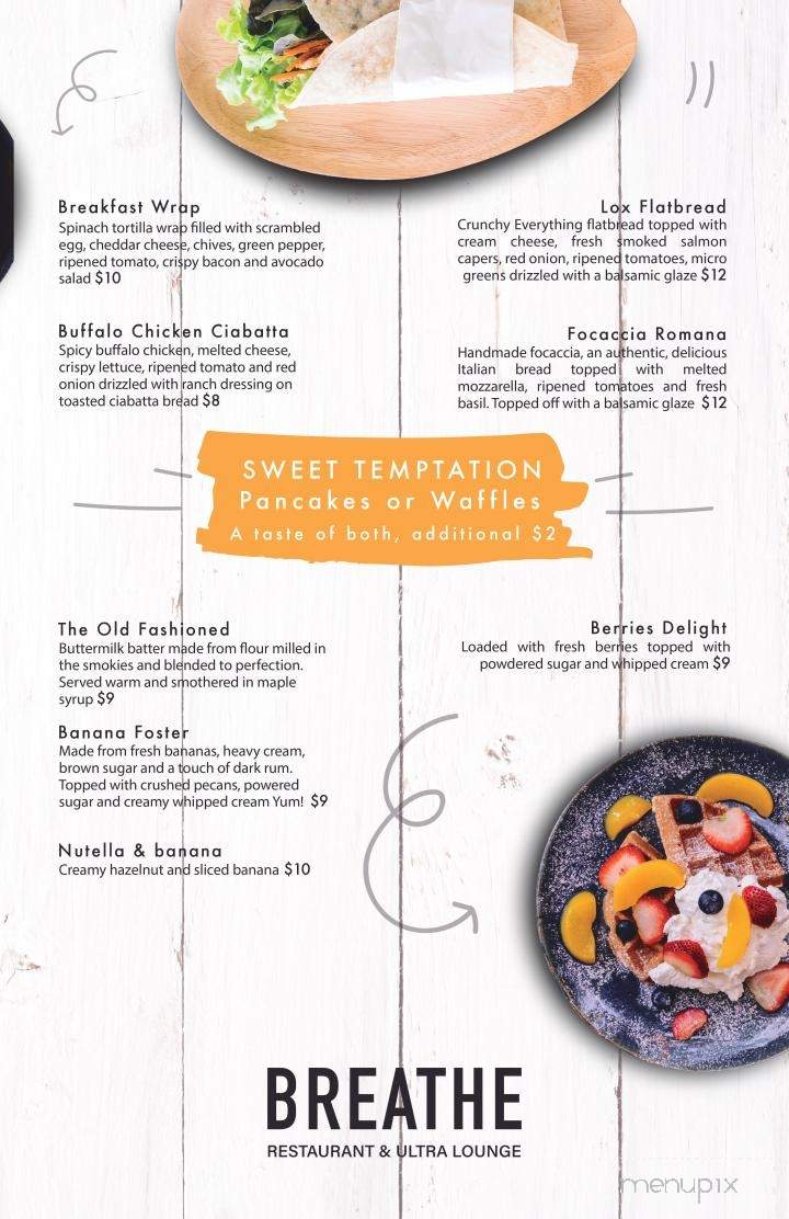Breathe Restaurant and Ultra Hookah Lounge - Delray Beach, FL menu_pic