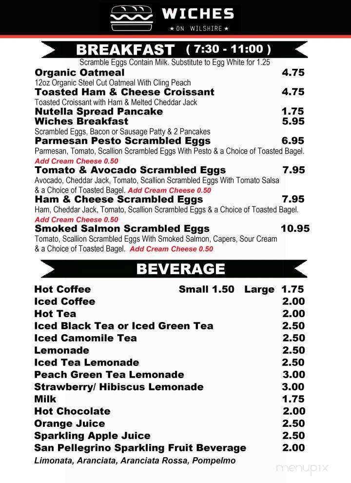Wiches on Wilshire - Los Angeles, CA menu_pic