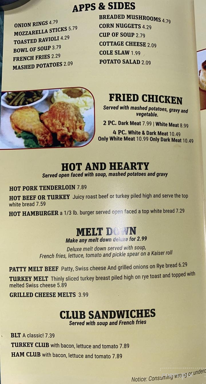 Cozy Table Restaurant - Benton, IL menu_pic