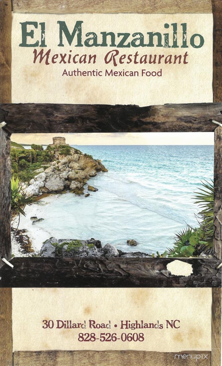 El Manzanillo - Highlands, NC menu_pic